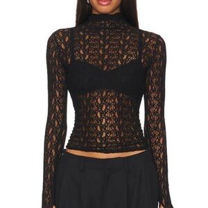 Enza Costa Black sheer blouse